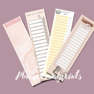 Printable Bookmarks, Book List, Reading List, Reading Tracker Bookmarks ...