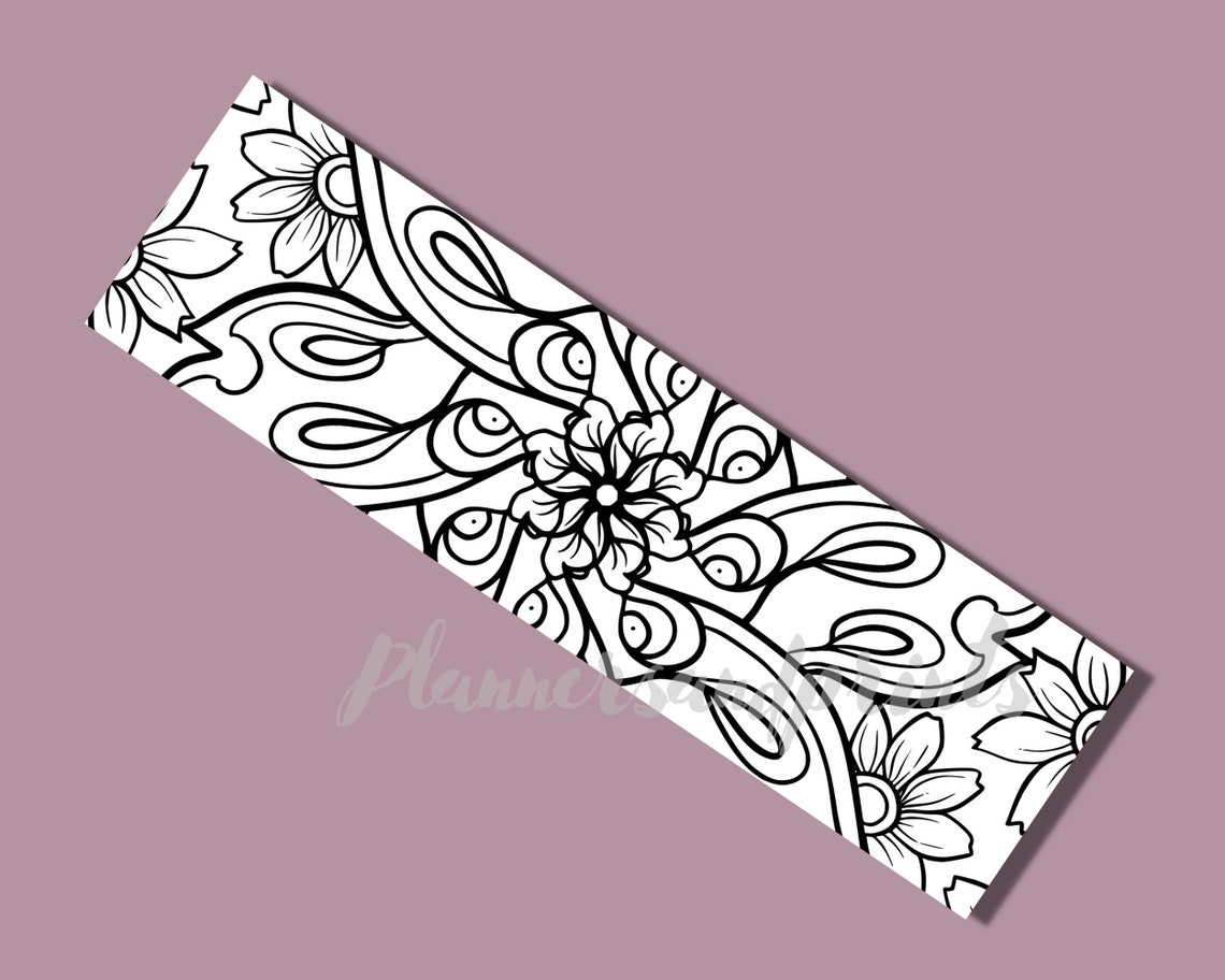 Printable Coloring Bookmarks Coloring Bookmarks for Adults Etsy