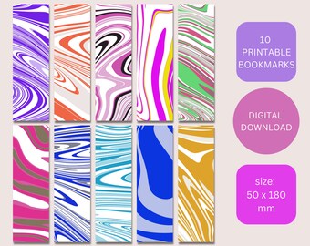 Abstract Swirl Bookmarks: Colorful Reading Gift (Digital Download)