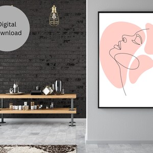 Dessin au trait visage de femme, téléchargement numérique, un dessin au trait, dessin au trait femme, dessin au trait imprimable, art mural minimaliste, dessin au trait visage féminin