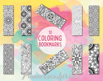 Mandala Coloring Bookmarks: Printable Book Lover Gift (Digital Download)