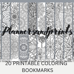 Marque-pages imprimables mandala, lot de 20 signets à colorier imprimables, signets à colorier pour adultes, signets à colorier pour enfants, amoureux des livres