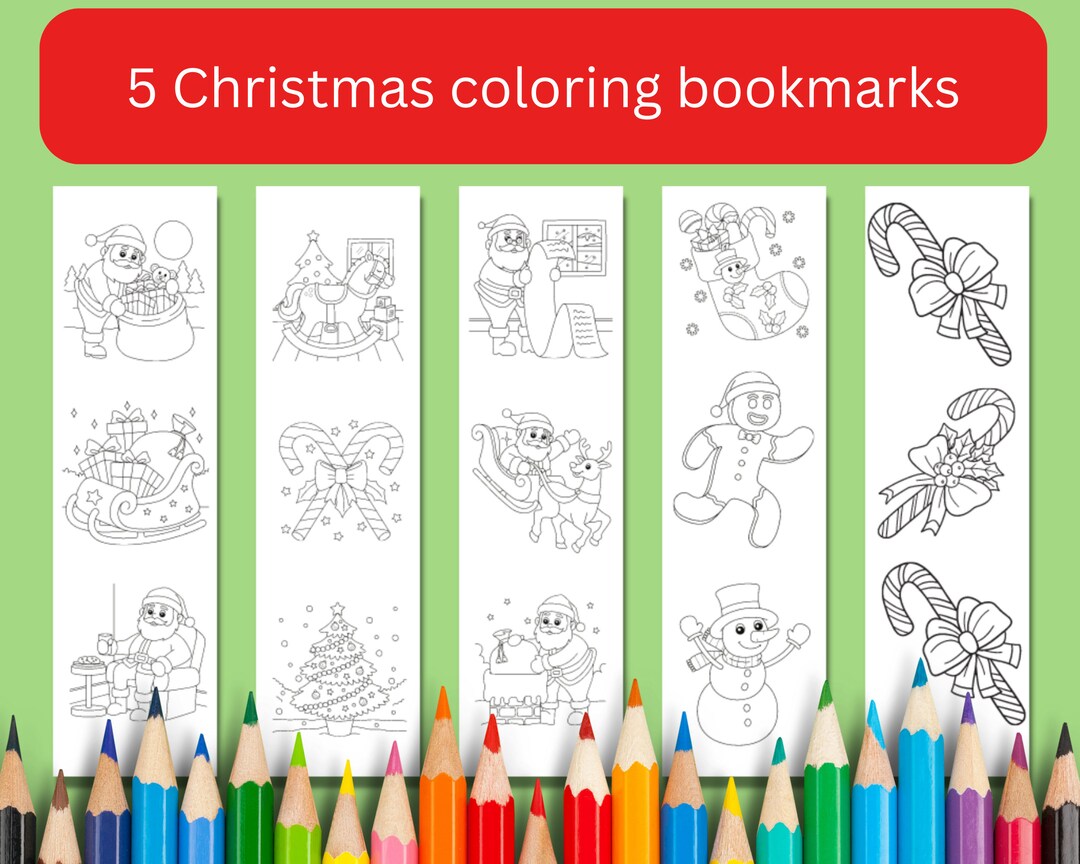 5 Printable Coloring Bookmarks for Christmas to Color, Coloring School ...
