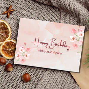 Printable Birthday Card, Birthday Card for Friend, Happy Birthday Card ...
