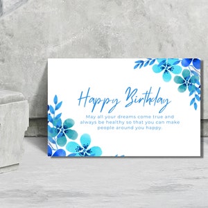 Tarjeta de cumpleaños imprimible, tarjeta de cumpleaños para descargar, tarjeta de feliz cumpleaños minimalista, tarjeta especial para una fiesta de cumpleaños, tarjeta de felicitación