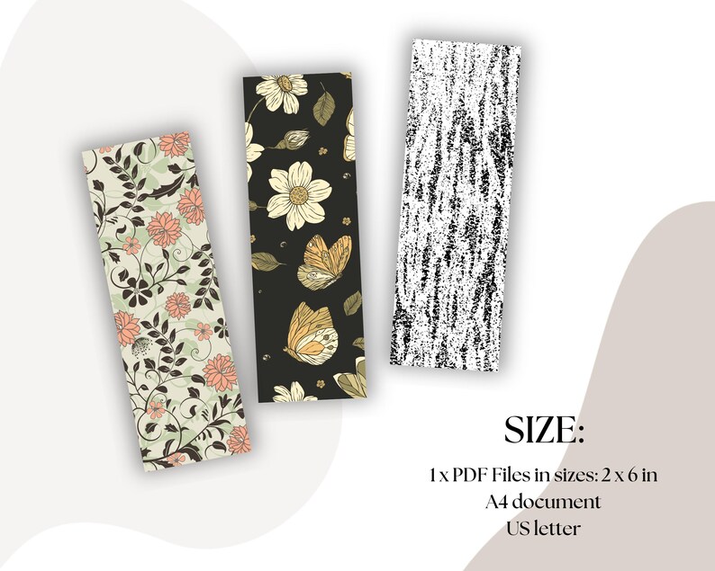 Vintage Floral Printable Bookmarks: Unique Designs Set (digital ...