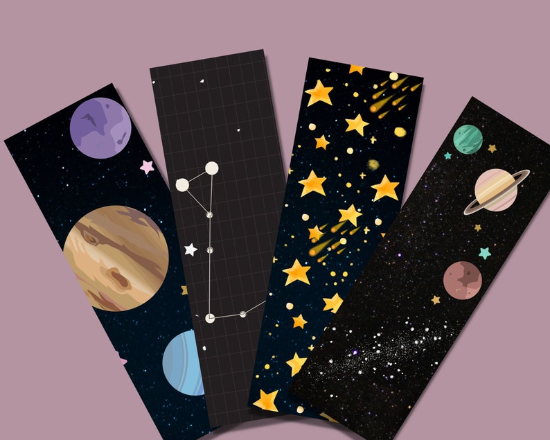 Printable Kids Bookmark, Solar System, Bookmarks Template, Digital