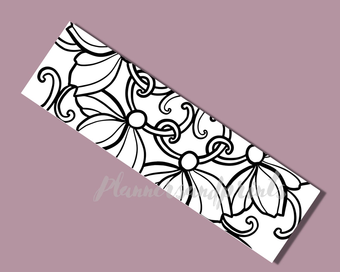 Printable Coloring Bookmarks Set of 7, Mandala Bookmarks, Coloring