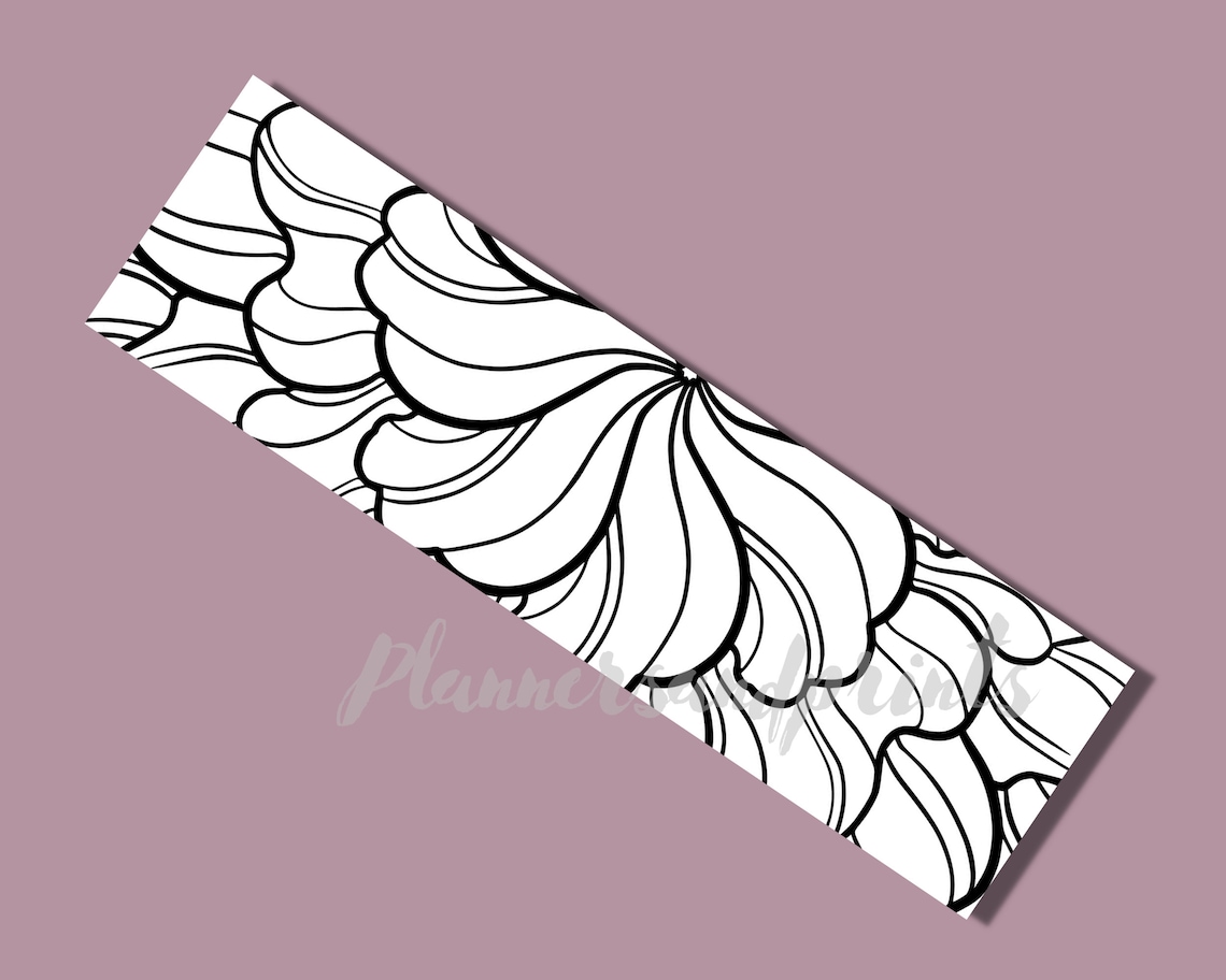 Printable Coloring Bookmarks Coloring Bookmarks for Adults Etsy