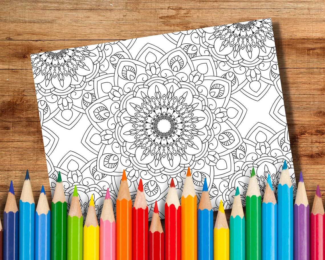 Giant Coloring Poster, Mandala Coloring Poster, Adult Coloring Page ...