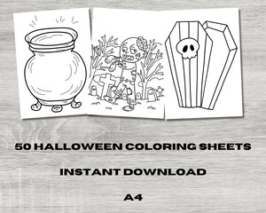 Cahier De Coloriage Halloween - 24 Pages, Format 21x21 Cm - Pour Adultes, Adolescents, Détente Créative Automne