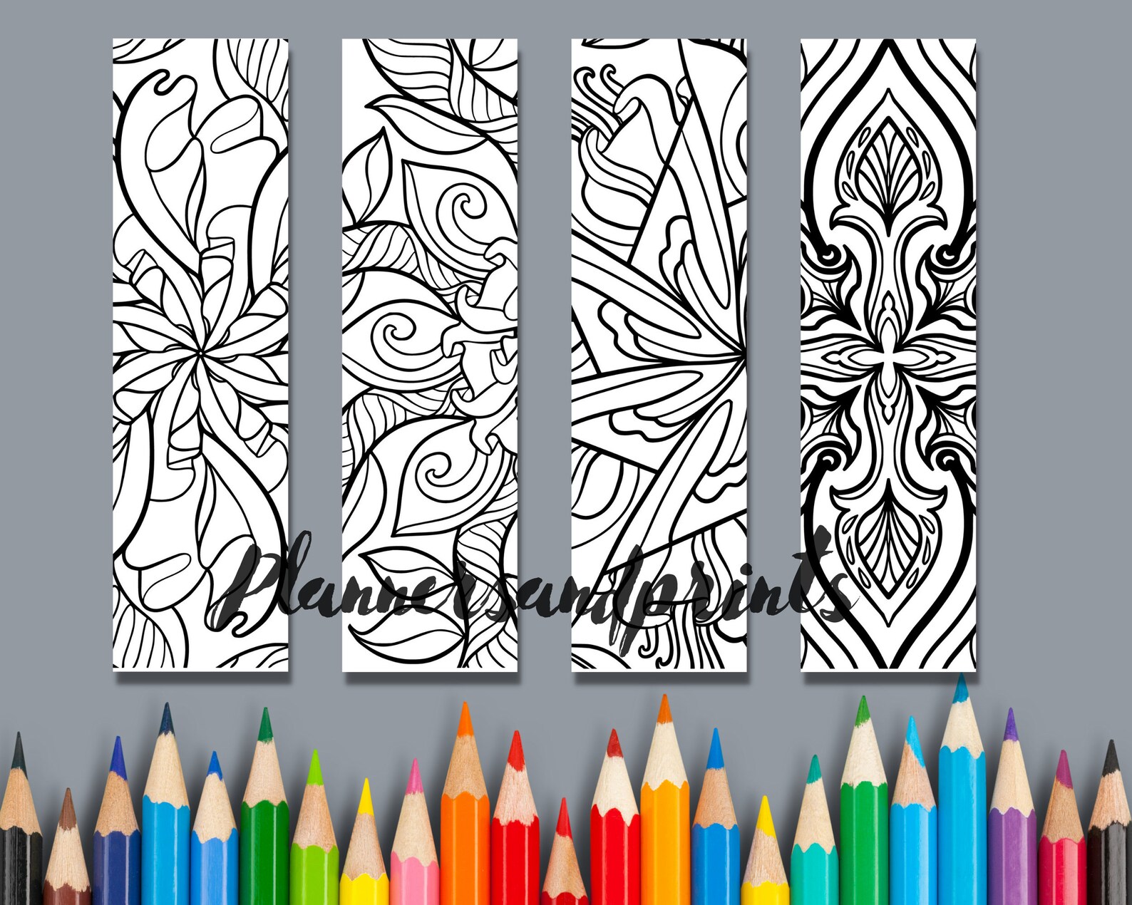 Mandala Printable Bookmarks, Printable Coloring Bookmarks Set of 20 ...