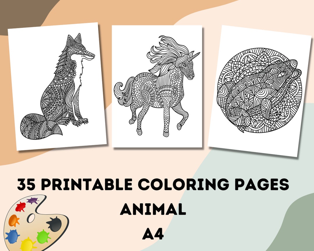 35 Animal Mandala Coloring Pages for Adults (printable PDF) - Etsy