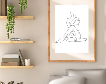 One Line Print, Minimalist Wall Decor, Female Print Poster, Body Line ...