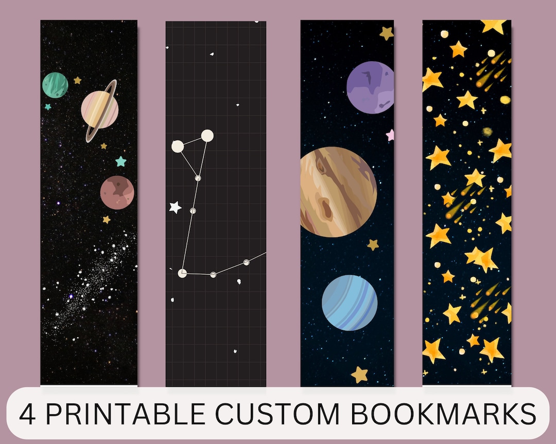 Printable Kids Bookmark, Solar System, Bookmarks Template, Digital Download, Unique Space ...