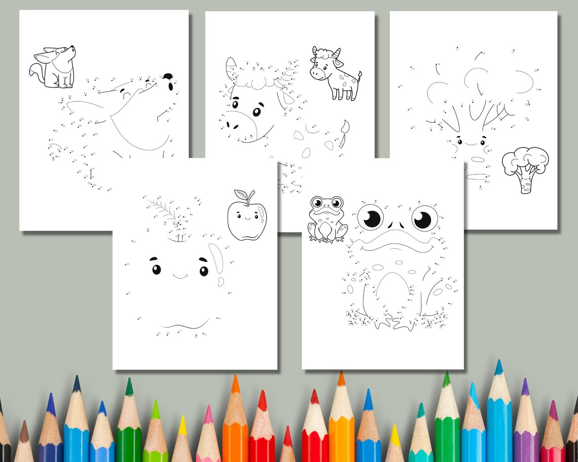 Dot to Dot Book for Kids Printable Activity Pages With - Etsy