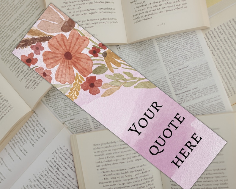 Printable Custom Bookmarks, Bookmark Set of 4, Digital Bookmarks, Printable Bookmarks, Custom