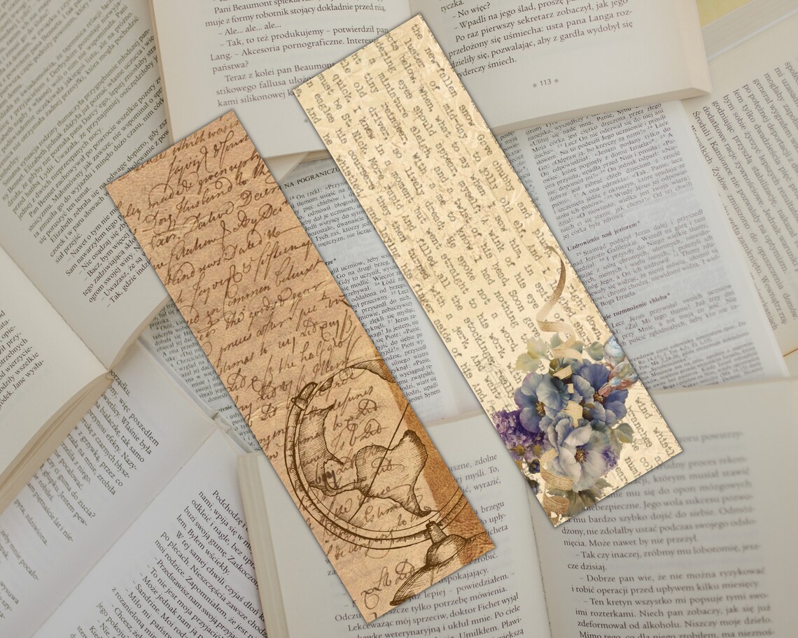 Printable Bookmarks, Set of 10, Vintage Prints, Bookmarks for Adult, Book Lover Gift, Digital ...