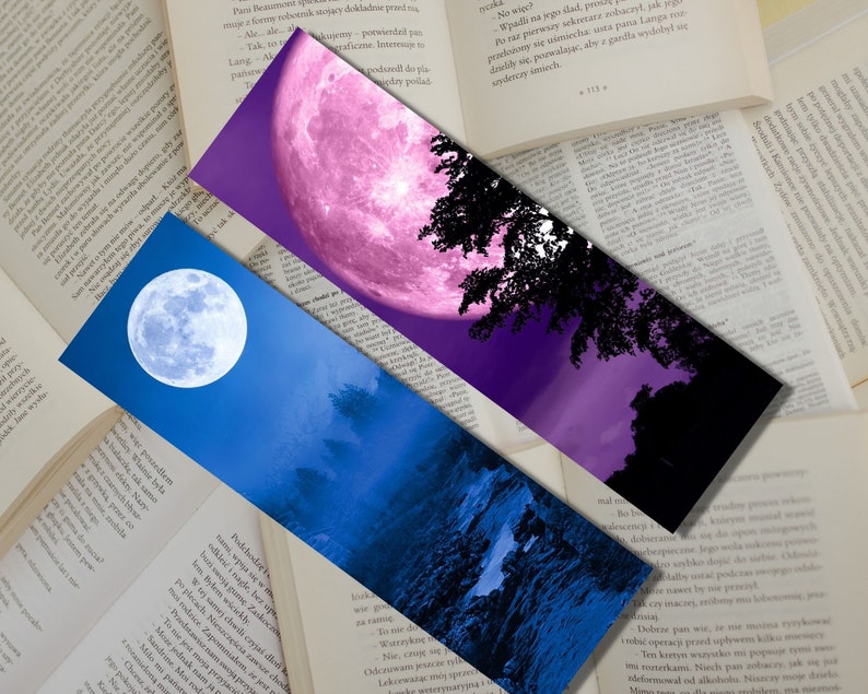 Moon Bookmarks Printable Bookmarks Bookmarks Set of 10 Moon Etsy