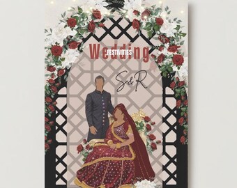 Custom Islamic Wedding Invitation: Pakistani Dulha Dulhan Card (Digital File)