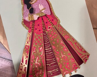 Bridal/Congratulations/Nikah/Wedding/ 3D post card/Custom Colour choice/paper Craft/paper Art/Multi Layer Card