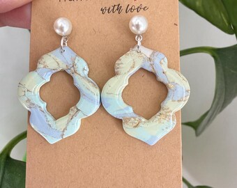 Marble effect-polymer clay earrings-handcrafted-Best gift ideas-multiple designs
