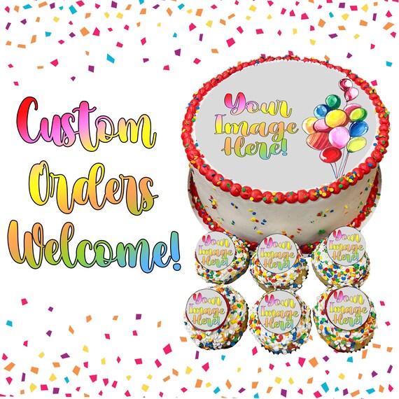 CUSTOM Edible Cake and Cupcake Toppers Fully Edible Provide Etsy
