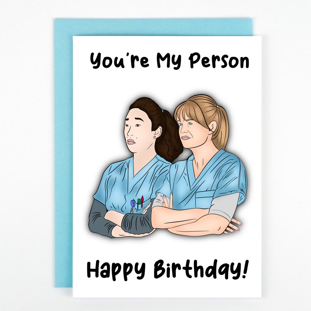 PRINTABLE Birthday Card Greys Anatomy You're My Person - Etsy