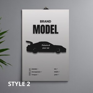 Custom Car Poster Personalized | Car Print Gift for Him | Any Make and Model Wall Art