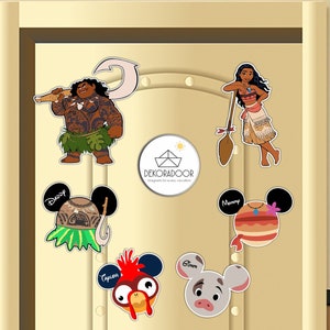 Moana Disney Inspired Disney Cruise Suite Door Magnets/ Maui, Teka, Tefiti, Kakamora, Moana Door Magnet/ Cruise Magnet/ Disney Cruise Decor