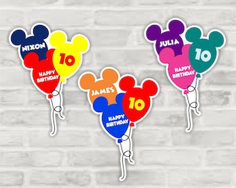 Birthday Balloons Magnet Disney Cruise Inspired Door Magnets/Birthday Balloon Magnet/Birthday Disney Magnet/Mickey Balloon Magnet