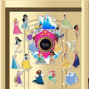 Princess Disney Inspired Disney Cruise Suite Door Magnets/Disney Princess Door Magnet/Cruise Magnet/Disney Cruise Decor/Disney Cruise Magnet 14Princess & LGBoat