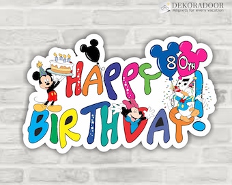 Mickey Minnie and friends Birthday Magnet Disney Cruise Inspired Suite Door Magnets/ Birthday Minnie Door Magnet/Disney Cruise Magnet