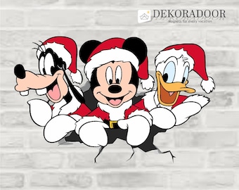 Julhatt Musse, Långben och Kalle Kryssningssvit Dörrmagneter/Juldörrmagnet/Mycket God Jul Disney Kryssningsmagnet