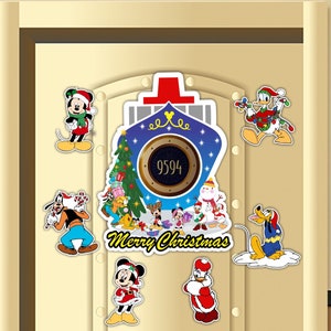 Calamite per porta Disney Cruise Suite ispirate alla Disney di Natale/ Calamita per porta di Natale/ Calamita per crociera/Decorazione Disney Cruise/ Calamita per crociera Disney