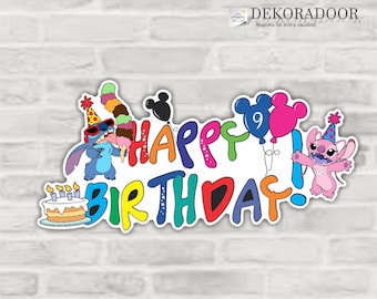 Imán de cumpleaños de Stitch Imanes para puerta de suite inspirados en cruceros de Disney / Imán para puerta de Lilo y Stitch / Imán para cruceros de Disney