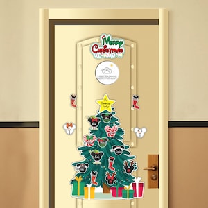 Extra grote kerstboom met verwijderbaar ornament Disney geïnspireerde cruisedeurmagneten/zeer vrolijk kerstcruisedecor/Disney cruisemagneet/