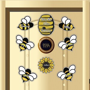 Bumble Bee with Sunflower and Bee Hive Cruise Suite Door Magnets/ Classroom Door Magnet/Cruise Magnet/Disney Cruise Decor/School Door Magnet