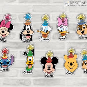 Mickey and friends Birthday Hat Magnet Disney Cruise Inspired Suite Door Magnets/ Birthday Minnie Door Magnet/Disney Cruise Magnet