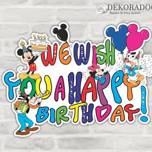 Wir wünschen Ihnen alles Gute zum Geburtstag Mickey Minnie und Freunde Geburtstag Magnet Disney Cruise Türmagnet/Geburtstag Türmagnet