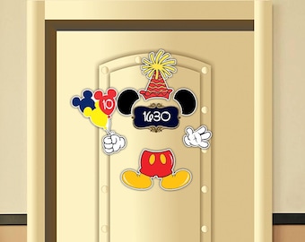 Mickey Birthday Balloons and Hat Magnet Disney Cruise Door Magnets/Birthday Balloon Magnet/Birthday Disney Magnet/Mickey Balloon Magnet