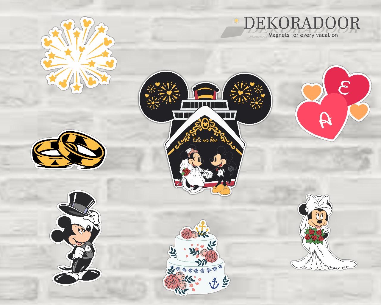 Mini Mickey and Minnie Wedding Magnet Set/ Disney Inspired Disney