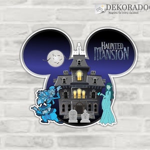 Halloween Haunted Mansion Three Hitchhiking Ghosts Disney Cruise Inspired Suite Door Magnets/Hitchhiking ghost mickey, goofy and donald