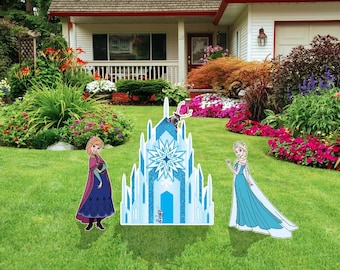 Frozen Ana, Olaf and Elsa Yard Sign/Disney Inspired Frozen Christmas Yard Sign/Disney Outdoor Frozen Decoration