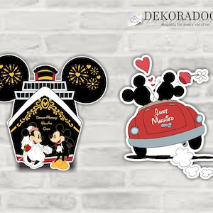 Bride and Groom Mickey and Minnie Wedding  Disney Inspired Disney Cruise Stateroom Door Magnet/DCL Wedding Magnet/Mickey Magnet/DCL Magnet/