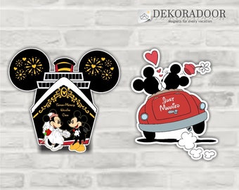 Bride and Groom Mickey and Minnie Wedding  Disney Inspired Disney Cruise Stateroom Door Magnet/DCL Wedding Magnet/Mickey Magnet/DCL Magnet/