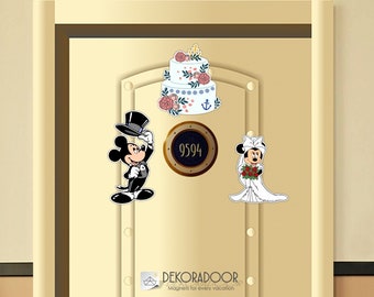 Novia y novio Mickey y Minnie Boda Disney inspirado Disney Cruise Stateroom Door Magnet/DCL Wedding Magnet/Mickey Magnet/DCL Magnet/