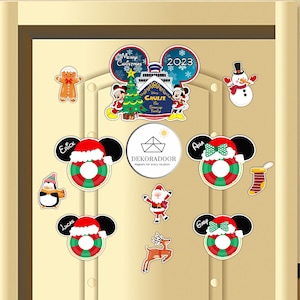 Calamita per porta della cabina della crociera Disney ispirata a Topolino e Minnie di Natale/calamita DCL Very Merrytime/DCL/calamita dVery Merrytime Cruise