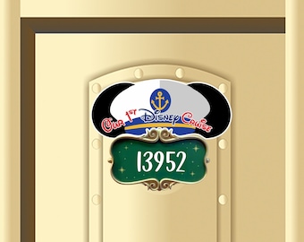 Our First Cruise Mickey Ears around number Wish Disney Cruise Suite Door Magnets/Sailor mickey and Minnie Wish Cruise Door/Wish Room magnet