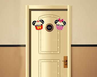 Birthday Mickey and Minnie Cupcake Disney Cruise Suite Door Magnets/ mickey birthday cupcake/Minnie birthday cupcake magnet/Disney Cruise